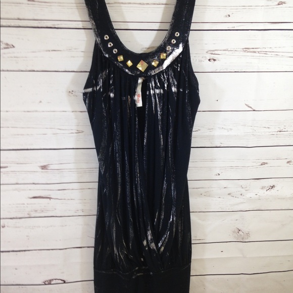 Dresses & Skirts - Unknown Label Jeweled Sleeveless Black Dress Size